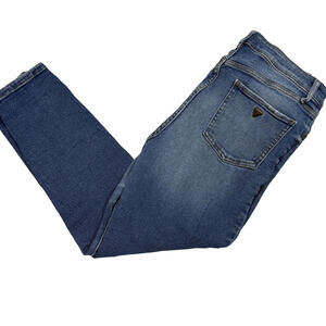 Guess Womens Distressed Skinny Jeans Blue Size 32 Ripped Denim Y2K Grunge